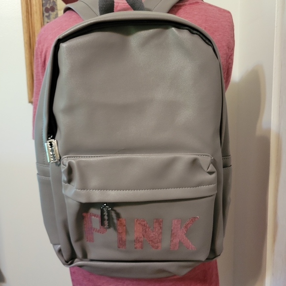 Pink Gray Womens  Backpack.  NWOT 😍 B1 - Picture 16 of 16